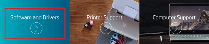 Select Software and Drivers for HP driver