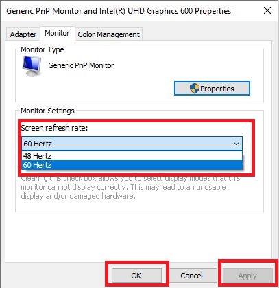screen referesh rate