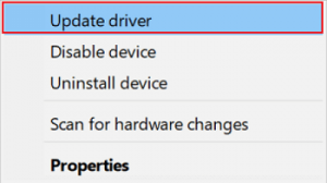 select the Update driver