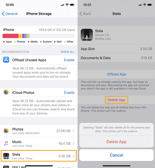 Delete the unrequired data