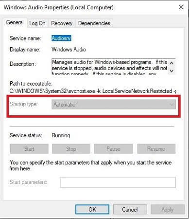 Configure Windows Audio Service-2