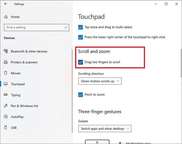 Enable Two-Finger Scroll On Windows 10-3