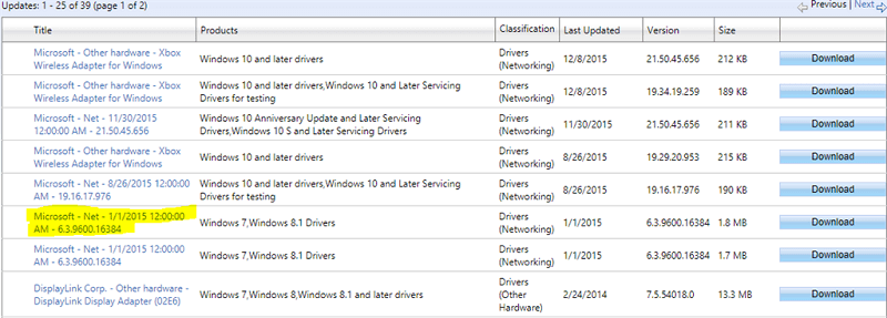 Download Xbox wireless adapter drivers via Microsoft Update Catalog-1