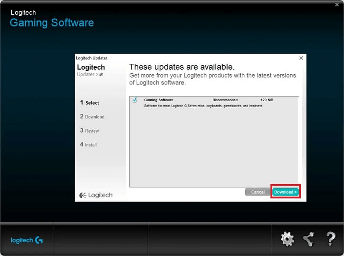Update Logitech Gaming Software manually-2