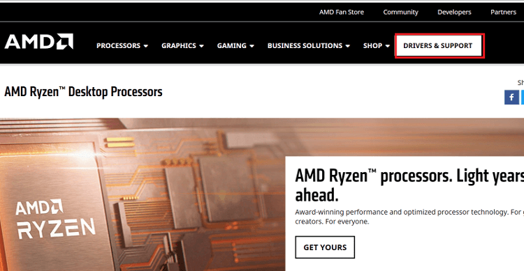 Download AMD CPU Driver through the AMD Website