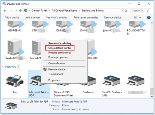 Set the printer as default-2