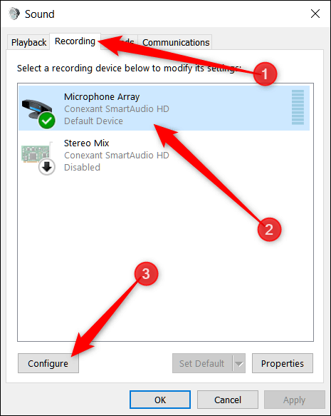 Make sure the microphone is configured correctly-1