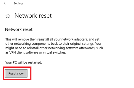 Perform network reset-1