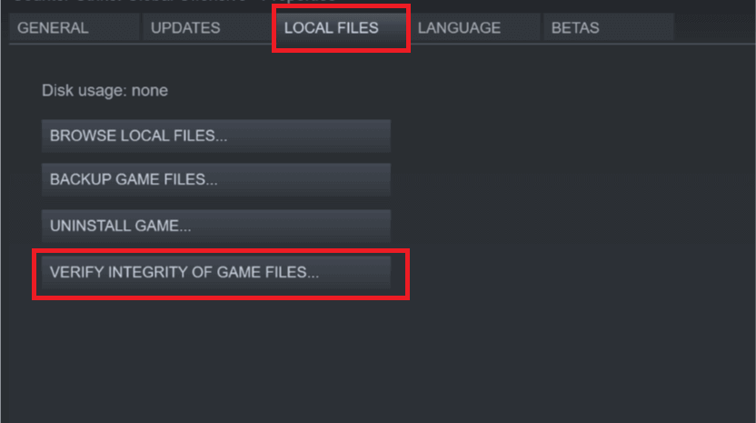 Verify the integrity of game files