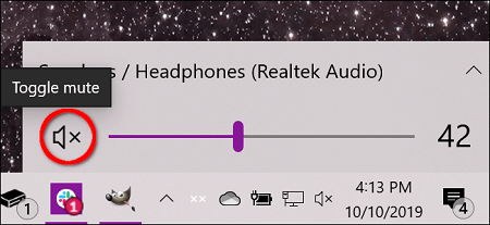 Unmute the microphone