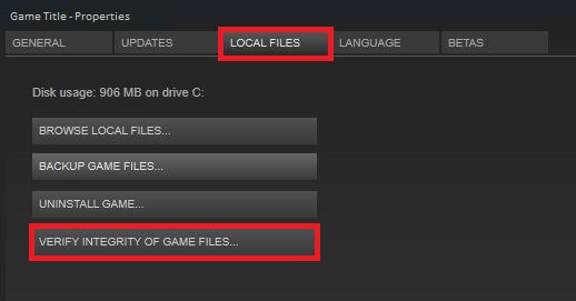 Verify the game file integrity