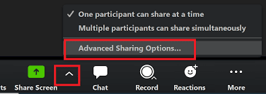 Zoom advanced sharing option
