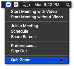 Quit Zoom Mac