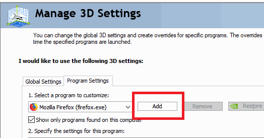Nvidia 3D Setting