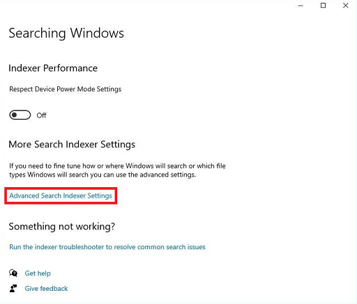 Rebuild Or Configure Windows 10 Search Indexer-4