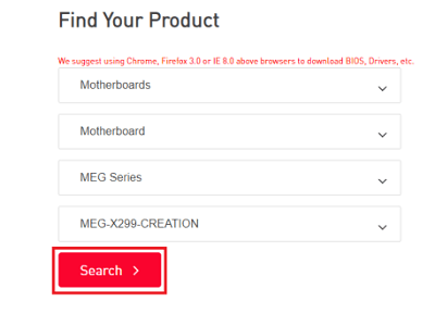 download MSI Motherboardfrom via Official Website