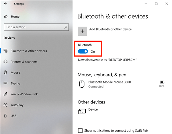 Check your device Bluetooth enable/disable