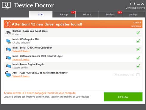 Update all the outdated drivers with device doctor 