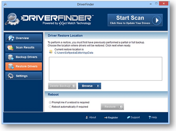 Restore drivers with driverfinder