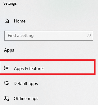 click on Apps and Features