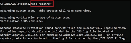 Check the System Files via command prompt