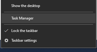 click on Task Manager for End Conflicting Tasks