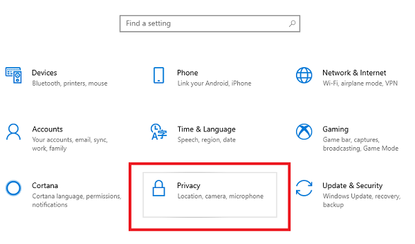 Select Privacy to Enable Microphone Access