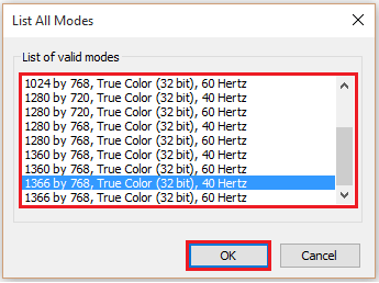 Change the hardware resolution settings and refresh rate-2