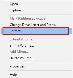 choose the Format option