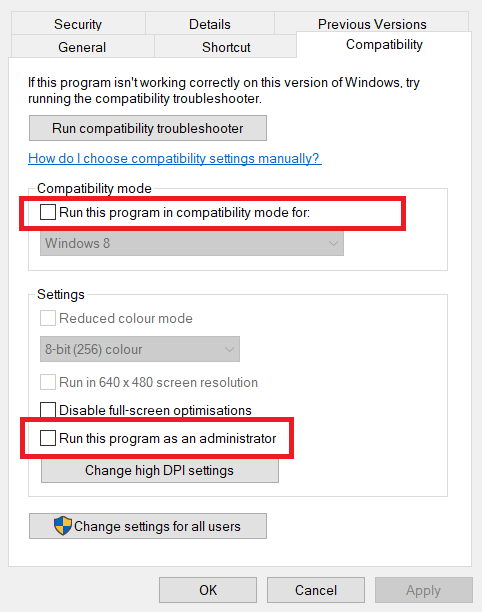 Run The Launcher In Compatibility Mode As An Administrator