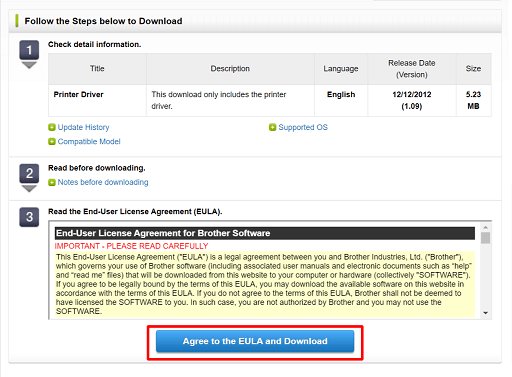 Click on the Agree to the EULA and Download
