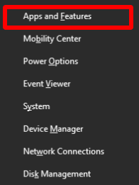 Select Apps & Features