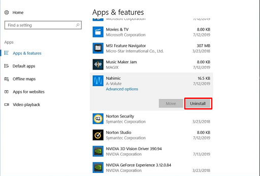 click on the program and click on the Uninstall button