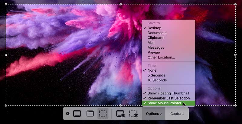 Can I enable a mouse pointer while screen recording in Mac