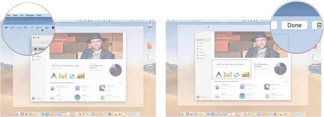 What is the process to edit a screenshot captured on Mac