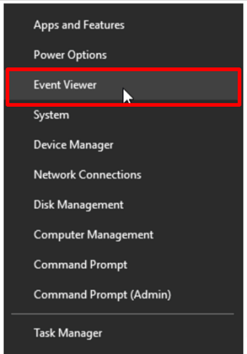 Uninstall the faulty components - Choose the Event Viewer