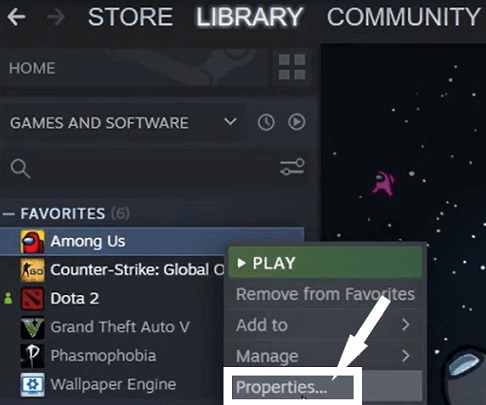 Check the installation files of Among Us