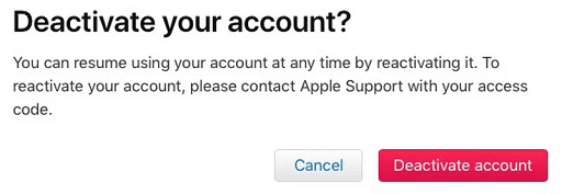 Click on Deactivate your account button