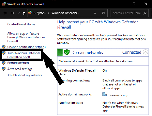 Disable Windows Firewall
