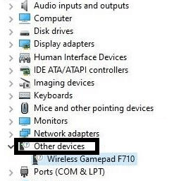 From the Device Manager window that appears, click on Other Drivers