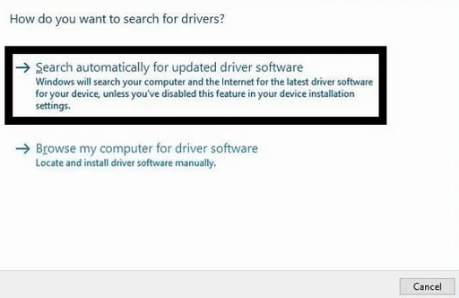 click on Search Automatically for Updated Driver Software to update Logitech Gamepad F710 Driver