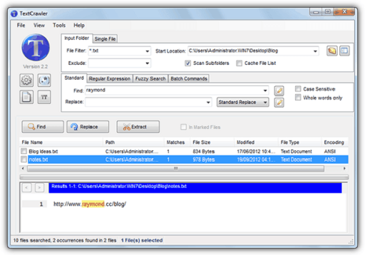 TextCrawler- Best software to find and replace text