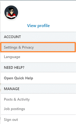 Make Changes in Account Settings - Go to Setting and Privacy
