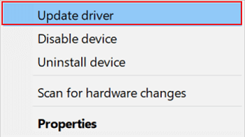 Click on Update driver to update 