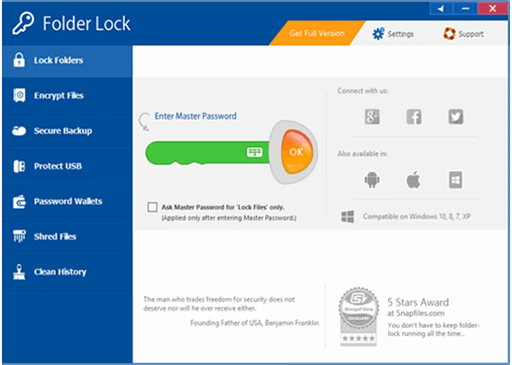 Folder Lock - best folder lock software for WIndows 10