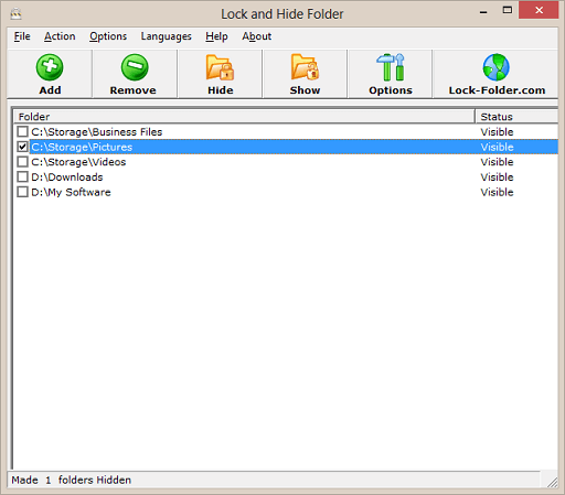 Lock & Hide Folder- best folder locking software for Windows