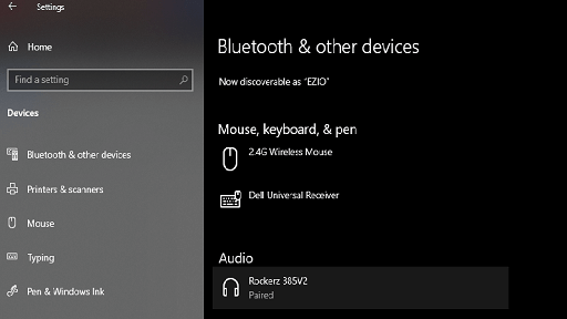 In the Devices windows, look for the webcam in the Other Devices section.