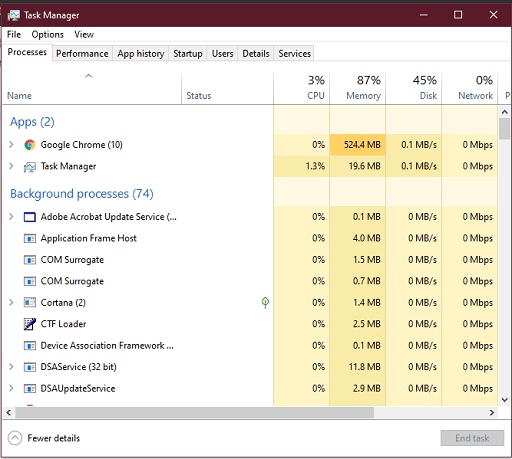 Restart the Software- open task manager