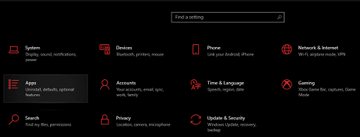 open the setting then click on the apps option