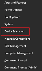 Right cllick on windows icon and Open Device manager 